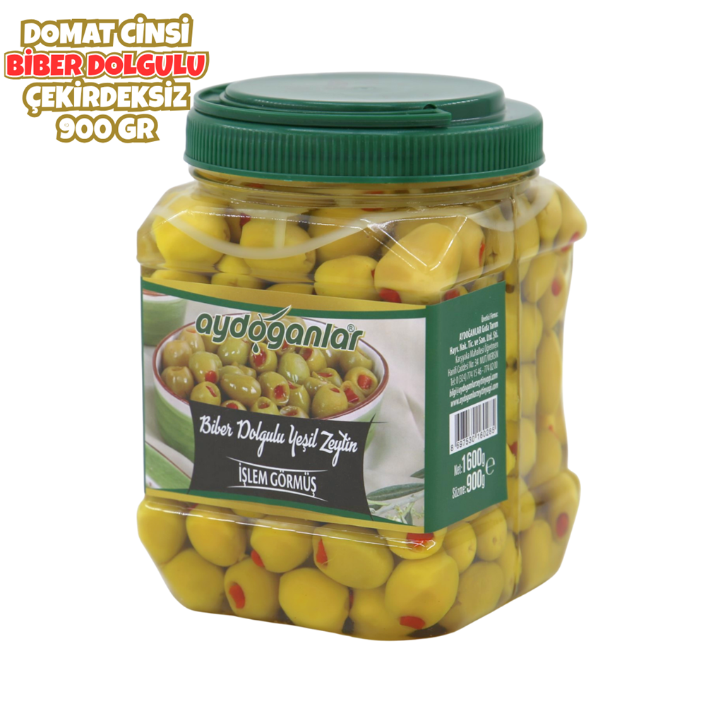 Biber Dolgulu Yeşil Zeytin (261-290 M) 900 Gr