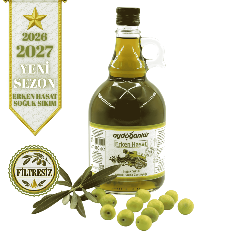 E.Hasat S.Sıkım Zeytinyağı Filtre Edilmemiş Gallone Cam 1 Lt