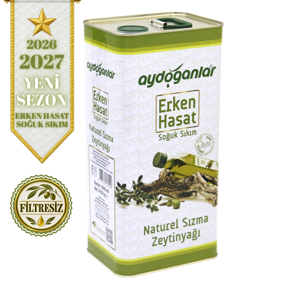 Filtresiz Erken Hasat Soğuk Sıkım Zeytinyağı 5 Lt