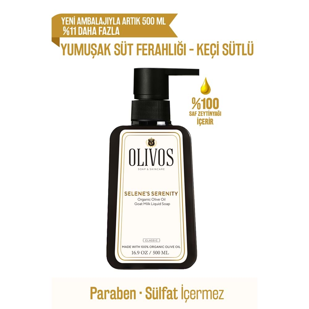 Olivos Zeytinyağlı Keçi Sütlü Sıvı Sabun 500 Ml