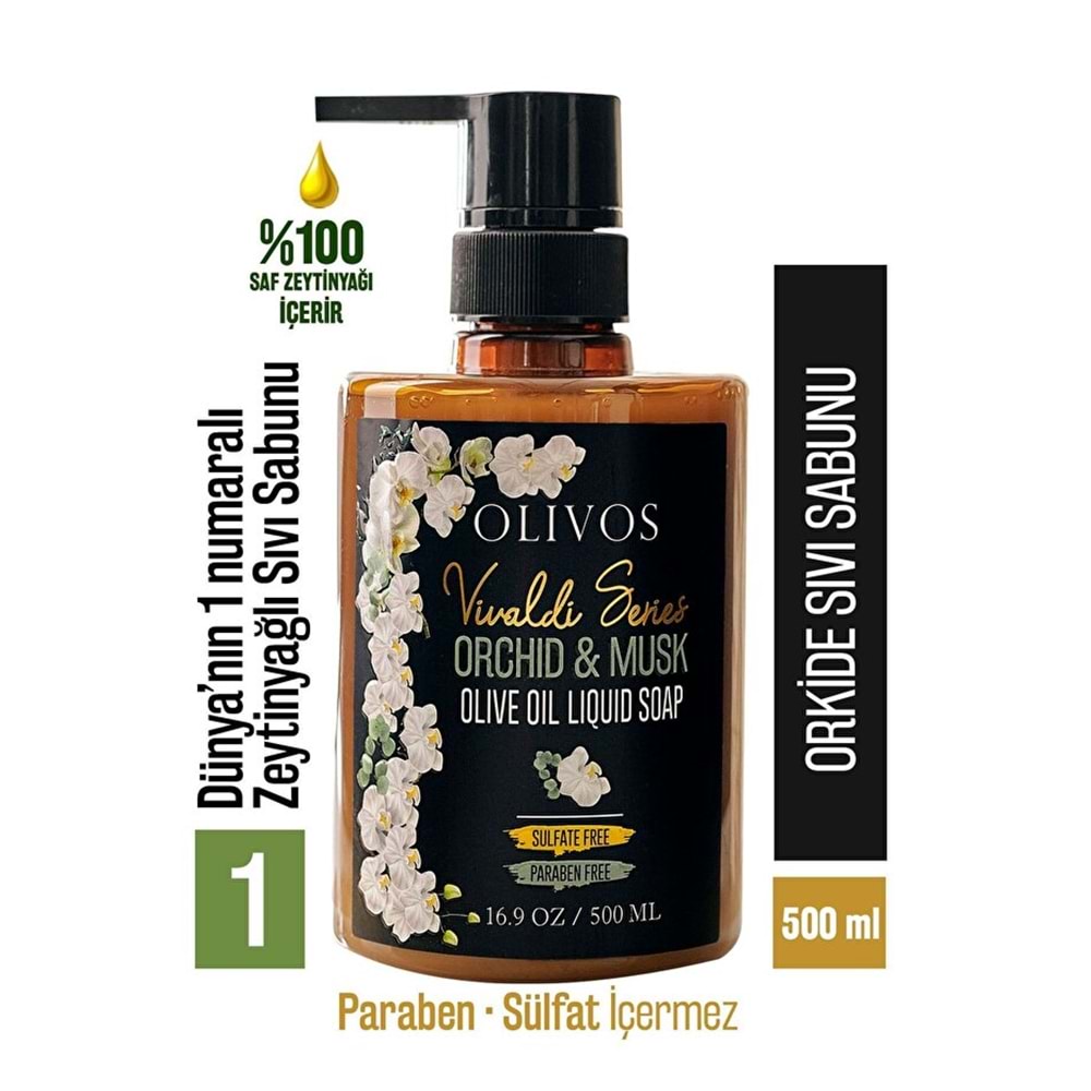 Olivos Zeytinyağlı Orkide & Misk Kokulu Sıvı Sabun 500 Ml