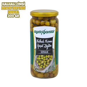 Halhalı Yeşil Kırma Zeytin Minik 300 Gr (Yeni Sezon Acı)