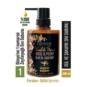 Olivos Zeytinyağlı Gül & Şakayık Kokulu Sıvı Sabun 500 Ml