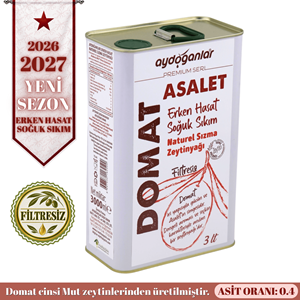 Asalet Domat Erken Hasat Filtresiz Soğuk Sıkım Zeytinyağı 3 L.