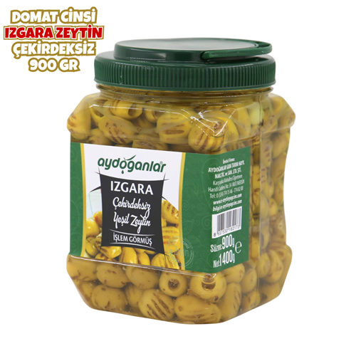 Izgara Çekirdeksiz Yeşil Zeytin 900 Gr