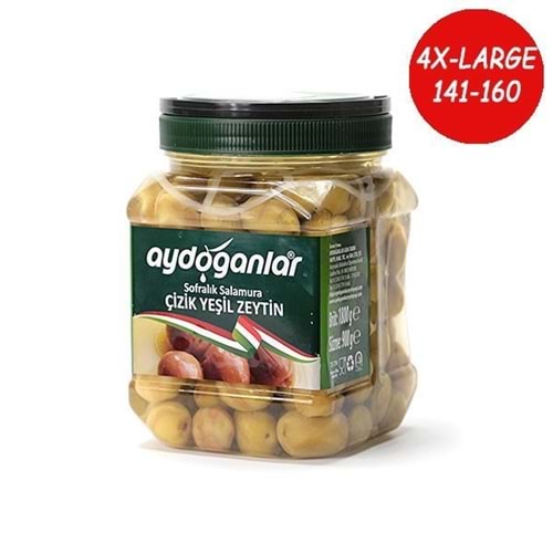 Domat Yeşil Çizik Zeytin (121-140 Kalibre) 900 Gr