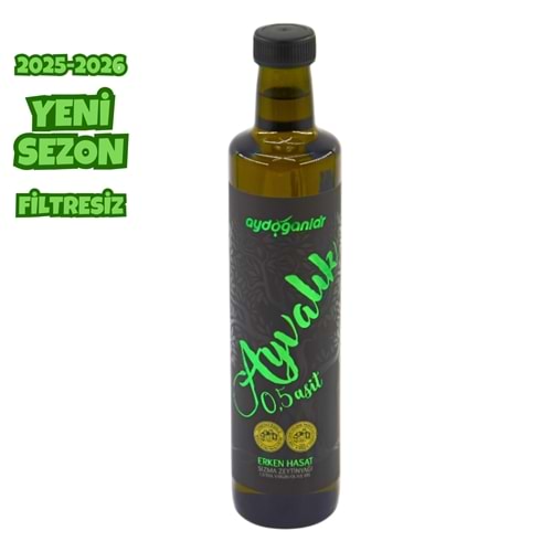 Mut-Ayvalık Cinsi Erken Hasat Zeytinyağı Dorica Cam 500 Ml