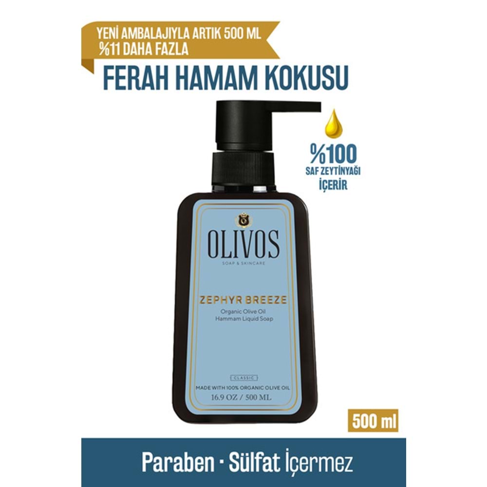 Olivos Zeytinyağlı Hamam Kokulu Sıvı Sabun 500 Ml